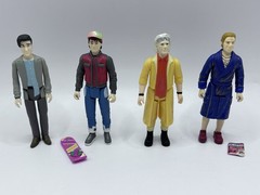 Super7 Back To The Future 2 Marty McFly Doc Biff Reaction Figures Lot Of 4