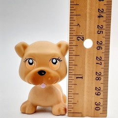 Littlest Pet Shop Beige Dog Puppy Mini Figure Orange Eyes Hasbro LPS Toy