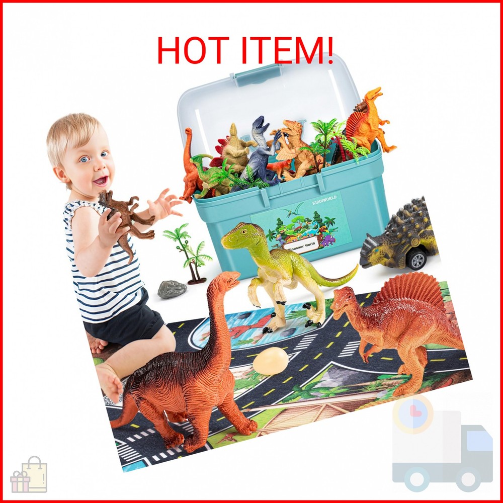 Kiddiworld Dinosaur Toys for 3 4 5 Year Old Boys Gifts, 25 Pieces Dinosaurs Toys