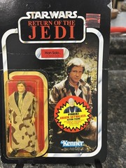 VINTAGE KENNER STAR WARS 1983 ROTJ HAN SOLO TRENCH COAT MOC 77-A BACK UNPUNCHED