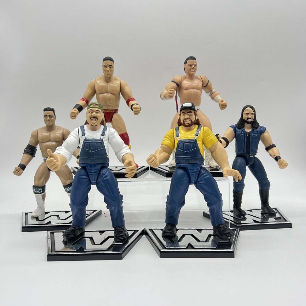 WWE Jakks Pacific Figure Lot Bull Dog Phineas Godwin Bro Rock Shamrock Crush 90s