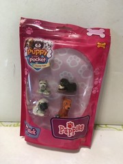 Puppy In My Pocket Sunrise Town 4 Pack Sets Style C Orange Dog Schnauzer Bowl