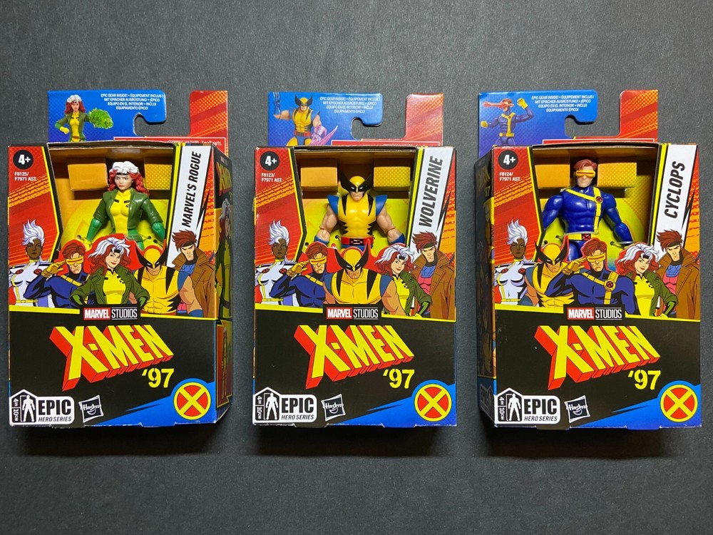 Marvel Epic Hero X-Men ’97 CYCLOPS ROGUE WOLVERINE Lot of 3 – 4” Figures NEW
