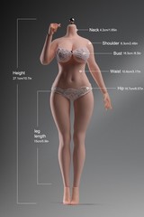 YM610 1/6 Female Body Large Breast Plump Girl 12″ Action Figure Hands Foot Toys