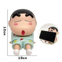 Crayon Shin-Chan Phone Holder Anime Figure Kawaii Desktop Decoration 11cm Toy