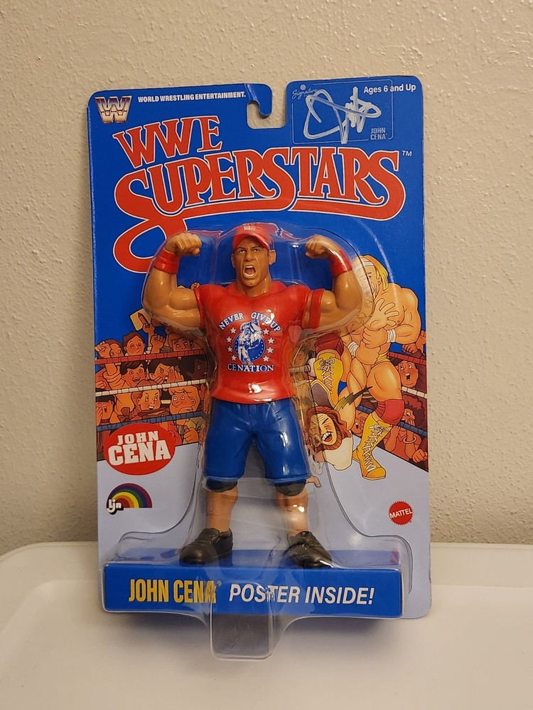 LJN WWE Wrestling Superstars John Cena Figure Blue Card Signed Target Exclusive