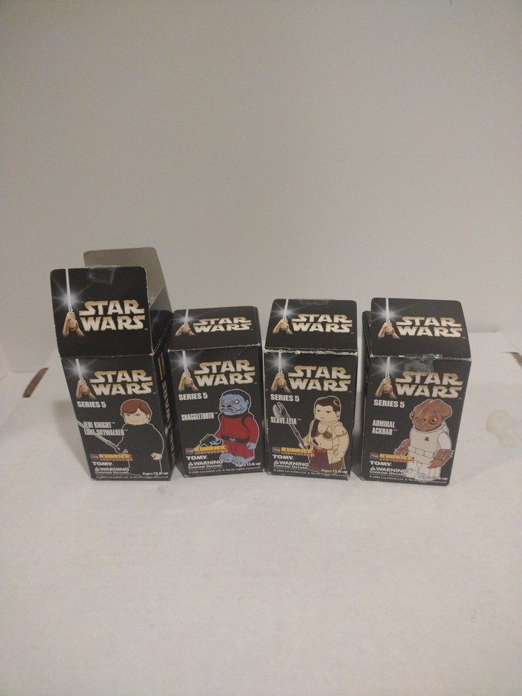 2005 Tomy Star Wars Figures Kubrick Series 5 – 60mm Tall , Leia, Luke, etc