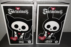 Skelanimals Jack The Rabbit & Kit The Cat Vinyl Figures Hasbro Series 1🐾 🆕️🖤