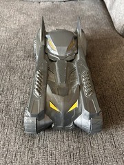Batmans Batmobile DC Comics Plastic 15” Long X 7” Wide X 5” Tall. Holds 11” Fig.
