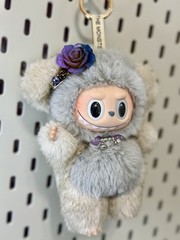 NEW Custom Made MONSTERS Soft Cream & Gray PANDA BEAR Plush Pendant Doll