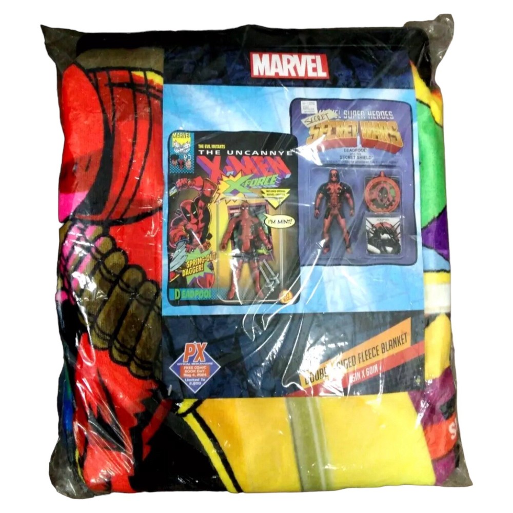 DEADPOOL MARVEL DOUBLE SIDED FLEECE BLANKET 45” X 60” NEW SEALED Only 2000 Made