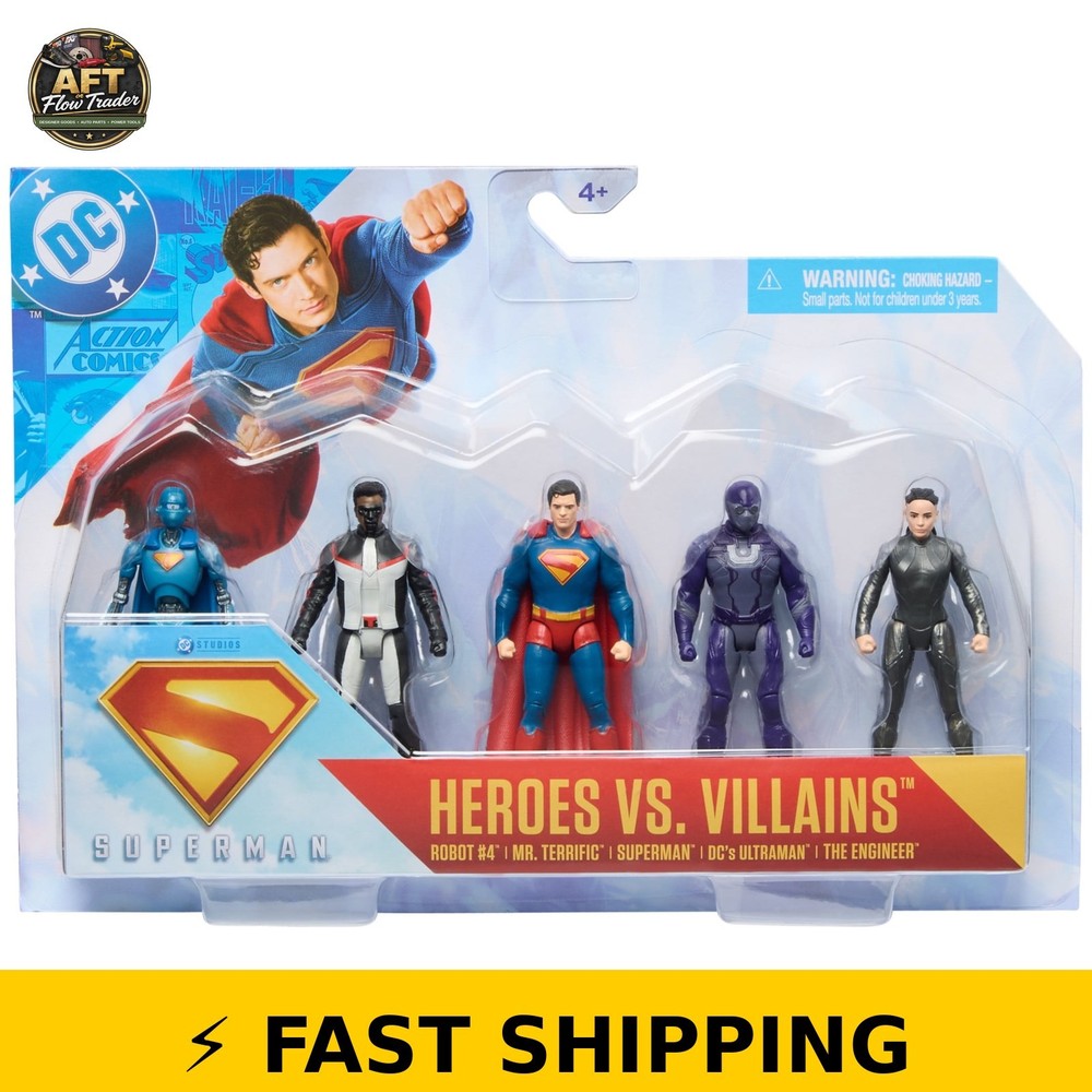 DC Comics Superman 5-Pack Action Figures Set for Ages 4 and Up