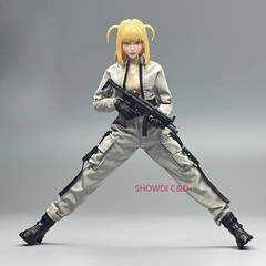 1/12 Female Jacket Pants Clothes Model For 6” Action Figure Body (No Figure)
