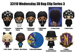 3D Figural Bag Clip Wednesday Series 3 Pack [1 RANDOM Figure]