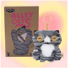 Fuggler Alley Cats 🐱 WIDE-EYED WEIRDO 🐱 5″ Plush Bag Charm Keychain Dangler