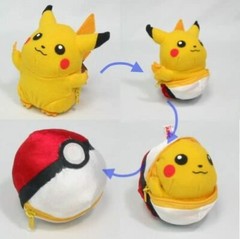 Pokemon Pikachu Plush Toy, Reversible Jumbo Ball # 3 by TOMY