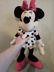 Disney Minnie Mouse 20″ Pink And White Polkadot Dress Bow Soft Stuffed Plush