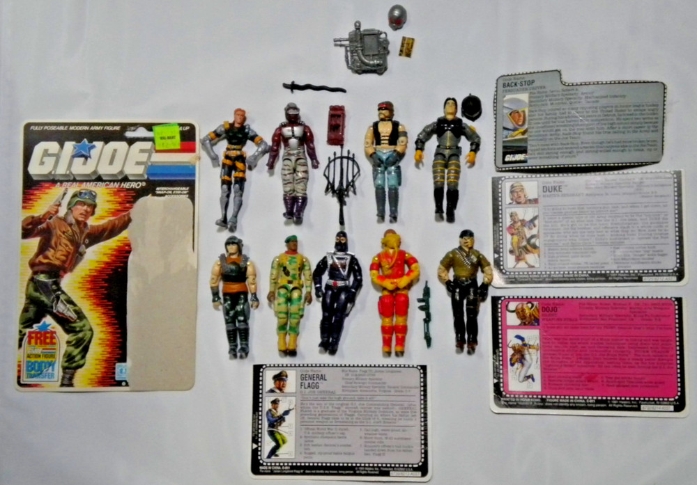LOT Vintage GI Joe Action Figures Weapons File Cards 80s 90s 00s JUNK PART LOT