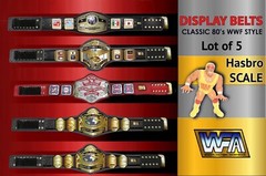 NWA Lot Of 5 Custom Hand Made Hasbro Scale Wrestling Belts Mid Atlantic Title