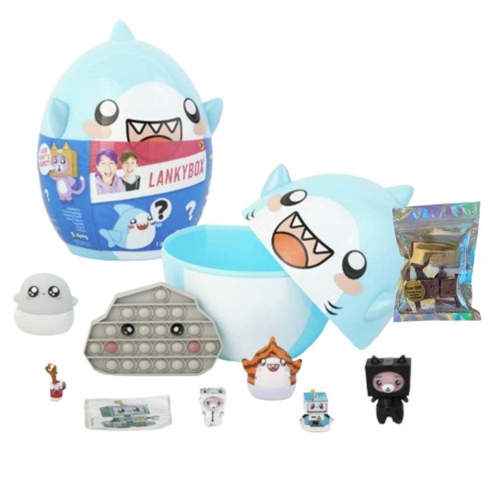 LankyBox Giant Thicc Shark Mystery Egg with Exciting 8 Toys and ice cream bites