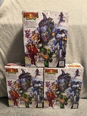 Lot 3 Power Rangers vs Godzilla KAIJU RANGER Figures Red Blue & Green Full Set