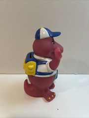Vtg 1992 Lyons Group 7″ Barney Purple Dinosaur Coin Piggy Bank Back to School