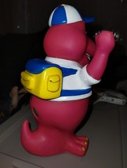Vintage 1992 Lyons Group Barney Purple Dinosaur Coin Piggy Bank Back to School