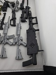 GI Joe Weapons Lot of 34 Pieces Guns Rocket Launchers Knives Holsters Backpack