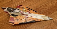 Star War Plo Koon’s Jedi Star Fighter Orange Space Ship Hasbro 2001 2002