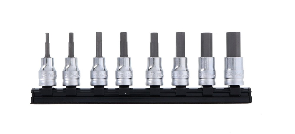 Koken Z-EAL 3/8(9.5mm)SQ. Hex bit socket Rail set 50mm, 8 pieces, RS3010MZ/8-L50