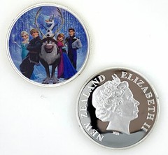 4 PCS Frozen Coins Silver Plated Collectibles Gift Anna Elsa Birthday Christmas