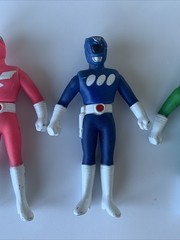 Vintage Super Robotic Rangers Lookalike Generic Pink Blue Green Action Figures