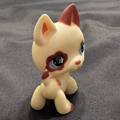 GERMAN SHEPHERD DOG Littlest Pet Shop LPS #544 * Flower Cream Brown BLUE MAGNET