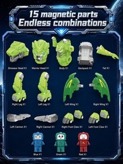 Magnetic Dinosaur Transforming Robot Toys for Boys, 4-in-1 Action Figure for …
