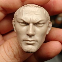 Unpainted 1/6 Miyamoto Musashi Japanese Samurai Head Carved Model Toys