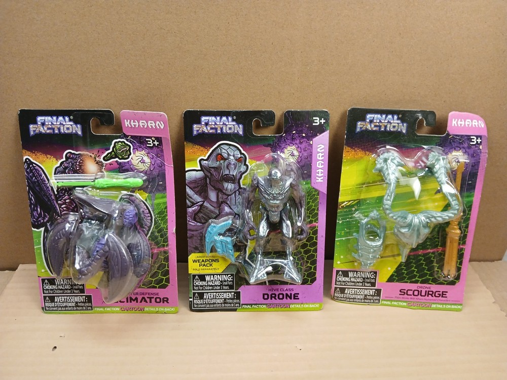 Final Faction 2021 Drone,Decimator,Scourge Pack Lot of 3 Figures & Accessories