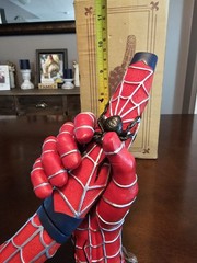Rare Spider’s Fury Spiderman 7” Fixed blade knife Hand Bust Stand Hand Painted
