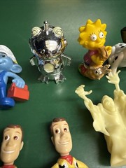 Lot of 50+ Vintage Mixed Lot PVC Plastic Toys, Disney, Pixar, Smurfs, Snoopy