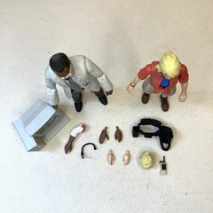 Mattel Jurassic Park Amber Collection lot John Raymond & Dr. Ellie Sattler OOB