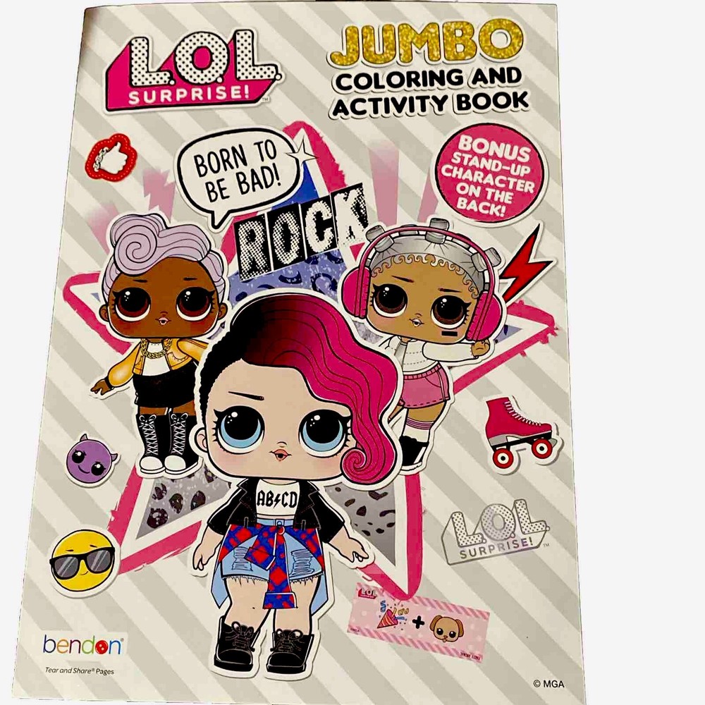 LOL Surprise Coloring and Activity Book Born To Be Bad NEW Stand-up Character