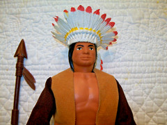MEGO 1974 SITTING BULL FIGURE WITH SPEAR AND SHOES