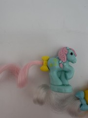 2 Vintage My Little Pony Petite Pony Gals – Hasbro Pink Blue Yellow