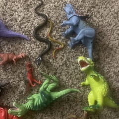 Large Mixed Lot of 41 Vintage Dinosaurs Lion animals Toys Figures 3” To 9” Dinos