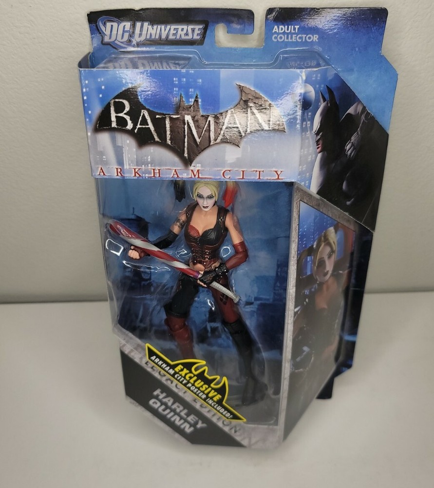 DC Universe Batman Arkham City Legacy Edition Harley Quinn Figure w/poster, NEW