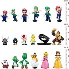18 pcs Super Mario Brothers Action Figures Toys, Super Mary Mini Action Figures