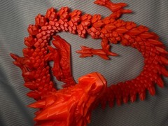 Large Red Articulated Dragon 60cm 3D Printed Poseable Desk Decor Collectible