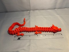 Large Red Articulated Dragon 60cm 3D Printed Poseable Desk Decor Collectible