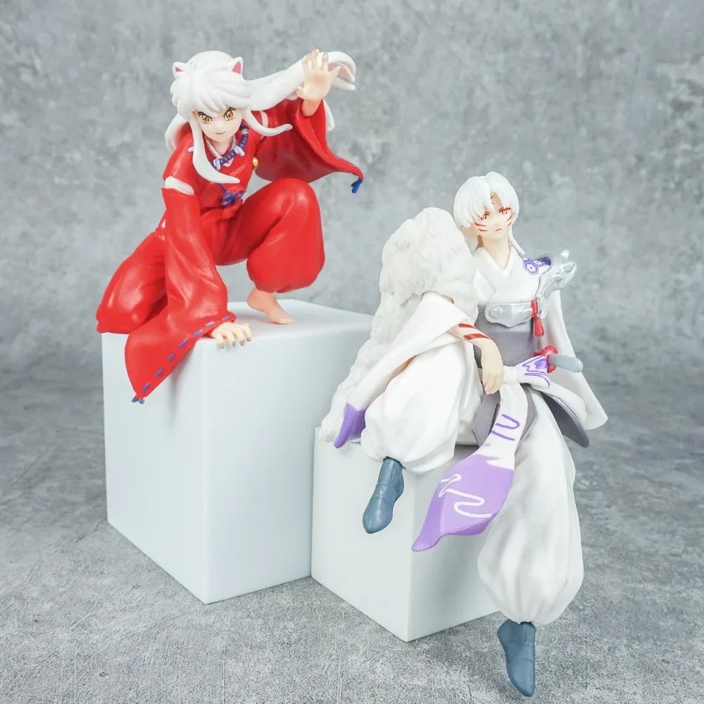 2Pcs Anime Inuyasha Sesshoumaru Ornaments Action Figure Model Toy Birthday Gif