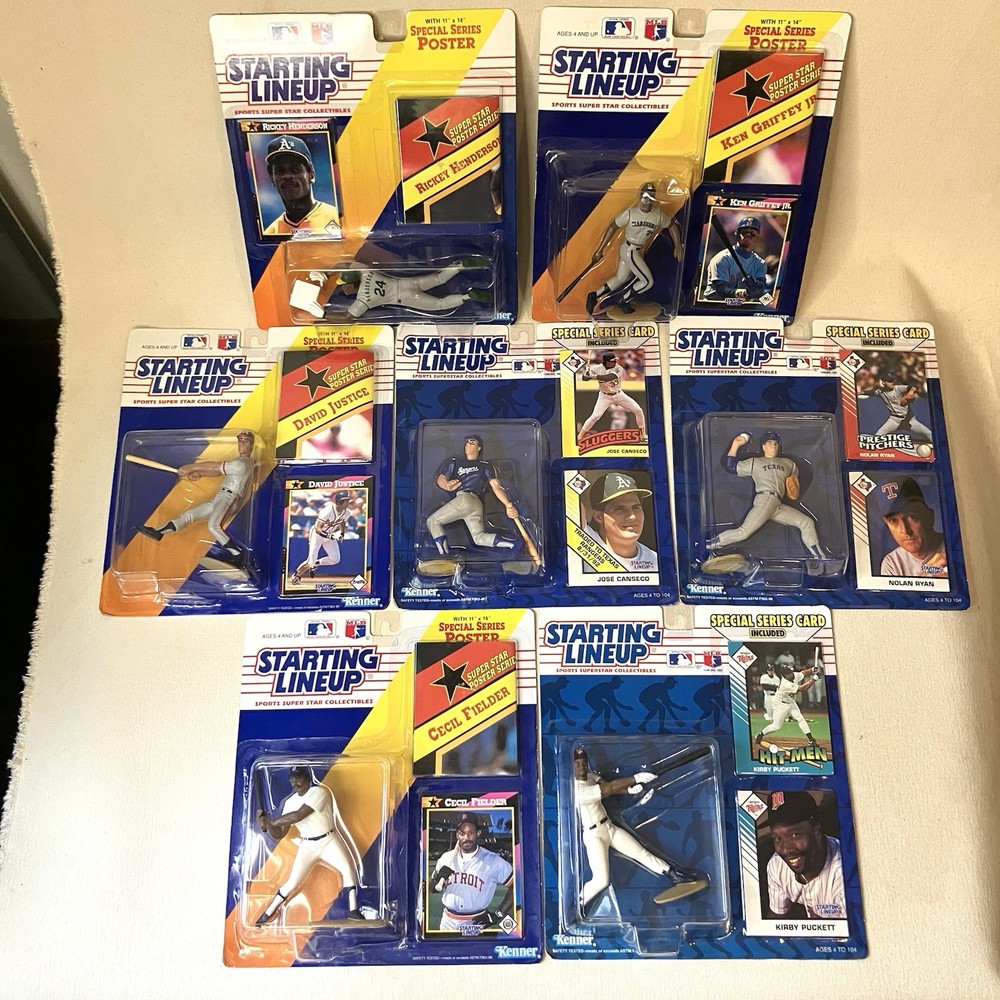 Lot of 7 Kenner Starting Lineup 1992 Baseball MLB Figures NIB Ken Griffey Jr
