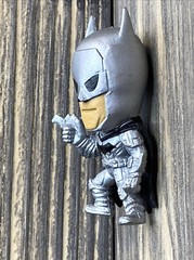 DC Comics Miniature Batman Silver Suit Helmet Black Cape 1.5”